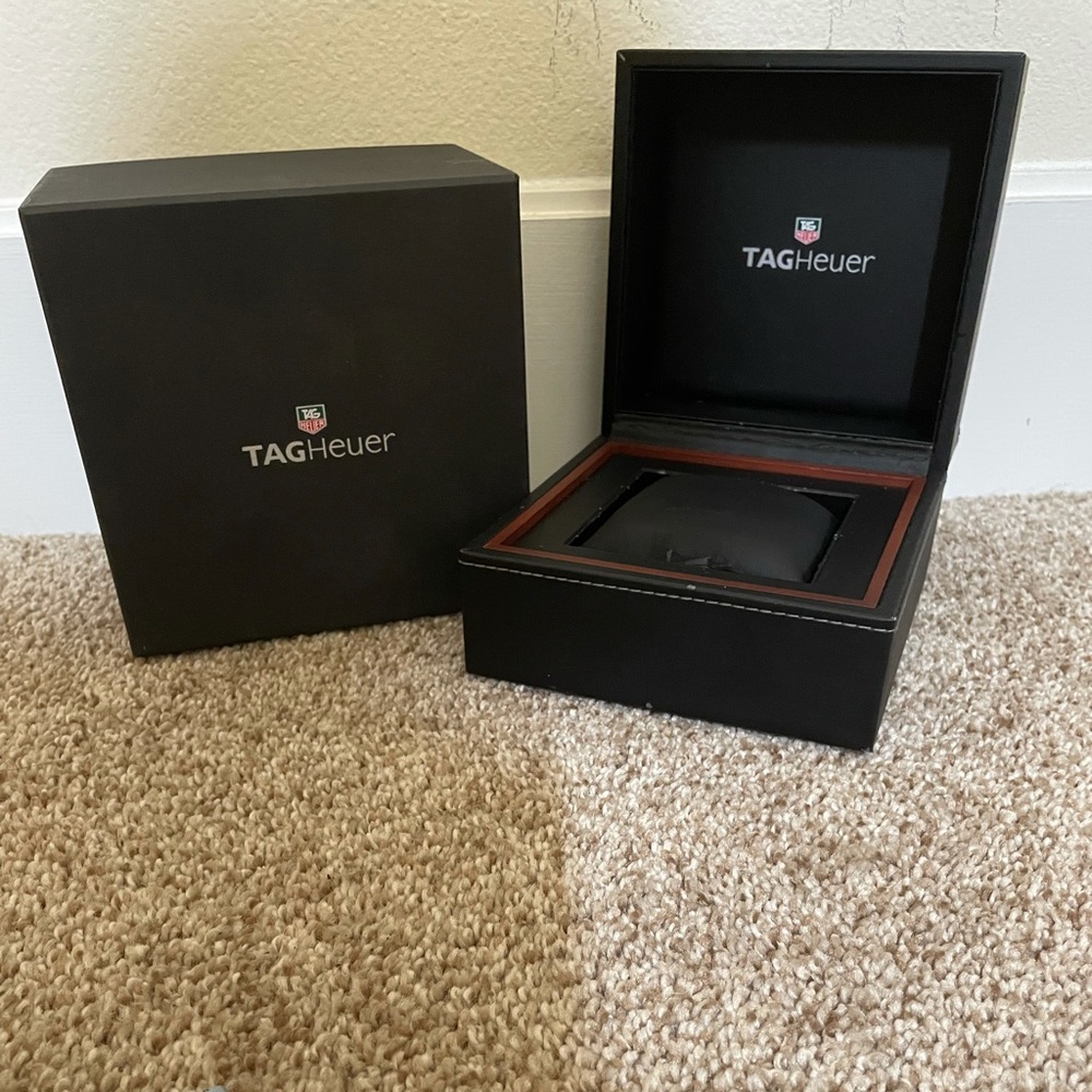 Tag Heuer watch box with booklets